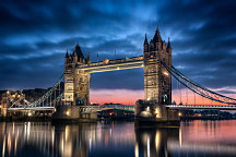 obraz nočný tower bridge londýn london temža thames
